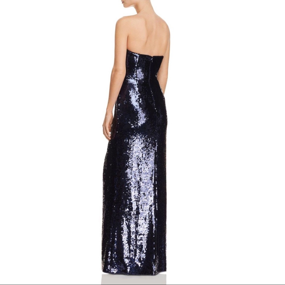 NWT Aidan Mattox navy sequined prom dress - Picture 3 of 5
